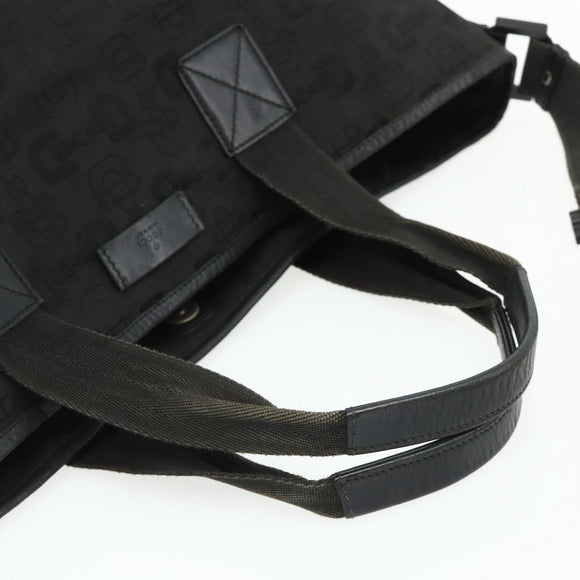 GUCCI Tote Bag Canvas 2way Black Silver 240058 Auth bs34902