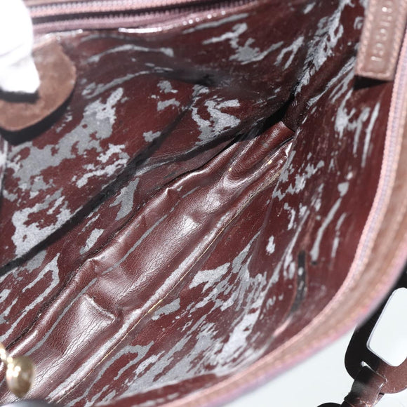 GUCCI Shoulder Bag Leather Brown 001 2122 1822 Auth bs34903