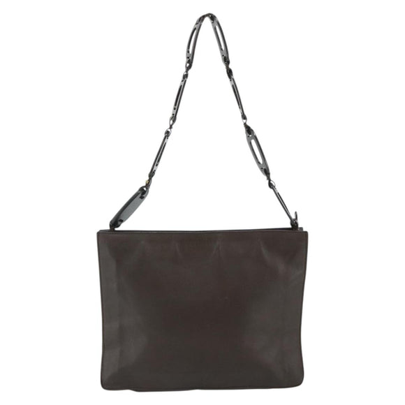 GUCCI Shoulder Bag Leather Brown 001 2122 1822 Auth bs34903