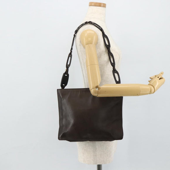 GUCCI Shoulder Bag Leather Brown 001 2122 1822 Auth bs34903