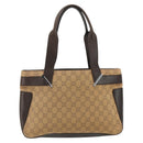GUCCI GG Canvas Tote Bag Beige Silver 73983 Auth bs34904-13