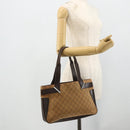 GUCCI GG Canvas Tote Bag Beige Silver 73983 Auth bs34904-21
