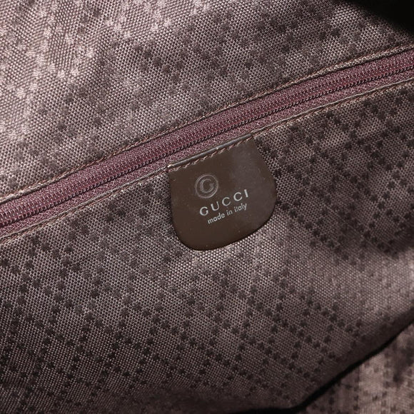 GUCCI Bamboo Tote Bag Nylon Khaki Silver 002 2058 0412 5 Auth bs34905