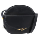 CARTIER Shoulder Bag Leather Navy Gold Auth bs34907-1