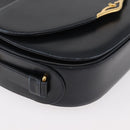 CARTIER Shoulder Bag Leather Navy Gold Auth bs34907-9