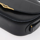 CARTIER Shoulder Bag Leather Navy Gold Auth bs34907-14