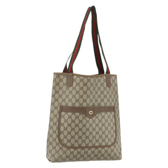 GUCCI GG Supreme Web Sherry Line Bag PVC Beige Red Green 89 02 003 Auth bs34909