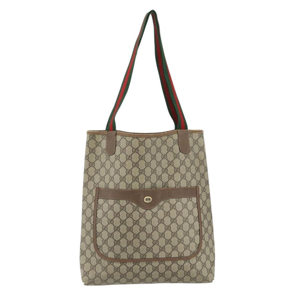 GUCCI GG Supreme Web Sherry Line Bag PVC Beige Red Green 89 02 003 Auth bs34909