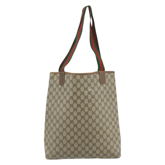 GUCCI GG Supreme Web Sherry Line Bag PVC Beige Red Green 89 02 003 Auth bs34909