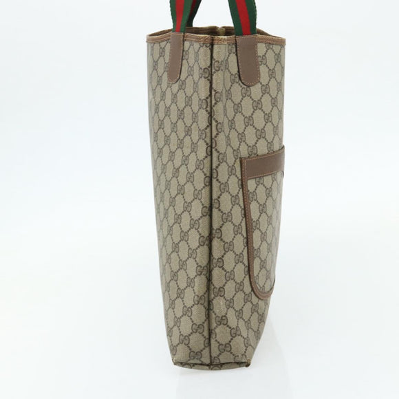 GUCCI GG Supreme Web Sherry Line Bag PVC Beige Red Green 89 02 003 Auth bs34909