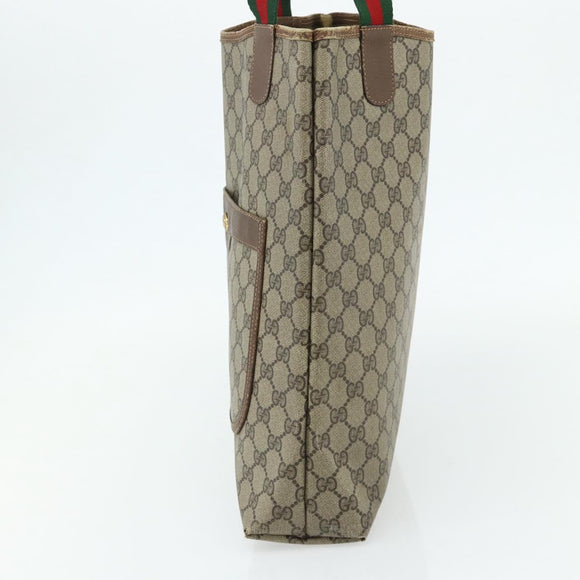 GUCCI GG Supreme Web Sherry Line Bag PVC Beige Red Green 89 02 003 Auth bs34909