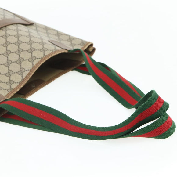 GUCCI GG Supreme Web Sherry Line Bag PVC Beige Red Green 89 02 003 Auth bs34909