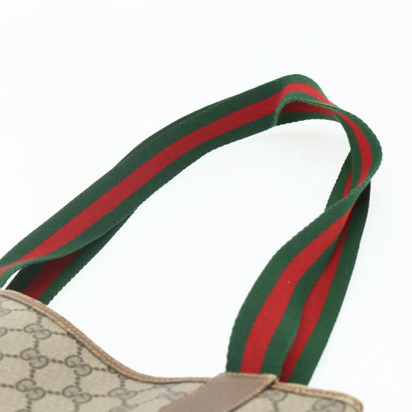 GUCCI GG Supreme Web Sherry Line Bag PVC Beige Red Green 89 02 003 Auth bs34909