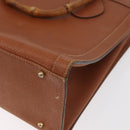 GUCCI Bamboo Tote Bag Leather Brown Gold 002 1186 0260 Auth bs34911-16