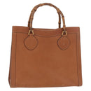 GUCCI Bamboo Tote Bag Leather Brown Gold 002 1186 0260 Auth bs34911-1