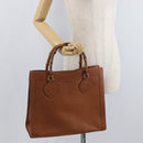 GUCCI Bamboo Tote Bag Leather Brown Gold 002 1186 0260 Auth bs34911-22