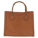 GUCCI Bamboo Tote Bag Leather Brown Gold 002 1186 0260 Auth bs34911-13