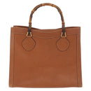 GUCCI Bamboo Tote Bag Leather Brown Gold 002 1186 0260 Auth bs34911-2