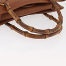 GUCCI Bamboo Tote Bag Leather Brown Gold 002 1186 0260 Auth bs34911-7