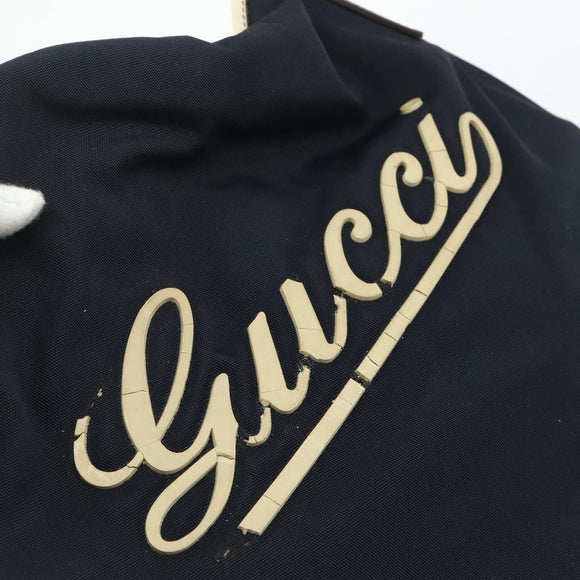 GUCCI Tote Bag Canvas Gold Navy 169949 Auth bs34912