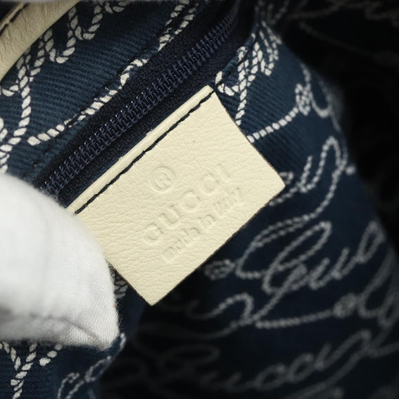 GUCCI Tote Bag Canvas Gold Navy 169949 Auth bs34912