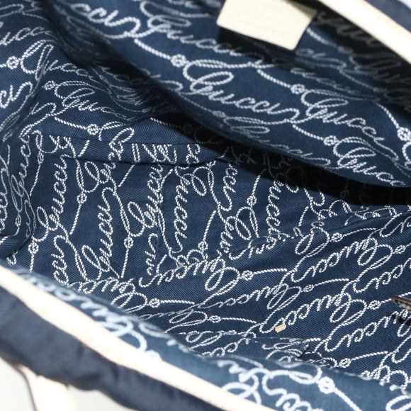 GUCCI Tote Bag Canvas Gold Navy 169949 Auth bs34912