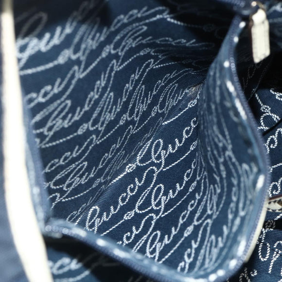GUCCI Tote Bag Canvas Gold Navy 169949 Auth bs34912