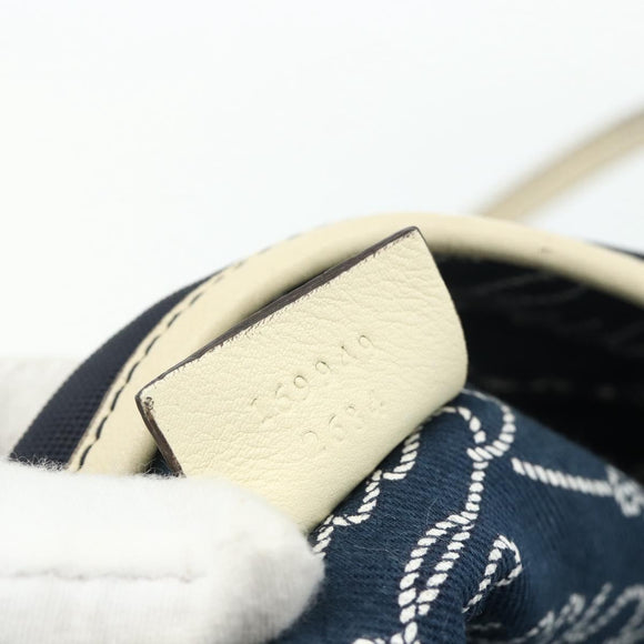 GUCCI Tote Bag Canvas Gold Navy 169949 Auth bs34912