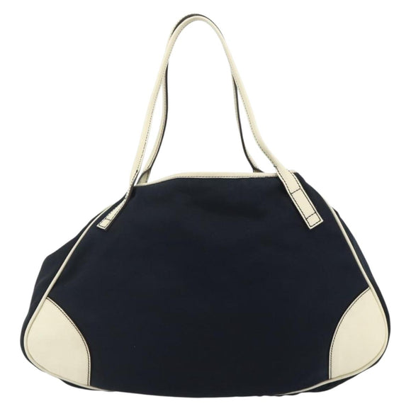 GUCCI Tote Bag Canvas Gold Navy 169949 Auth bs34912