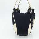 GUCCI Tote Bag Canvas Gold Navy 169949 Auth bs34912-3