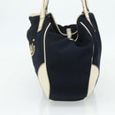 GUCCI Tote Bag Canvas Gold Navy 169949 Auth bs34912-4