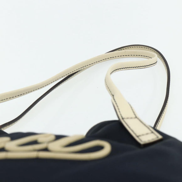 GUCCI Tote Bag Canvas Gold Navy 169949 Auth bs34912