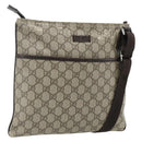 GUCCI GG Supreme Shoulder Bag PVC Beige Silver 141626 Auth bs34913-1