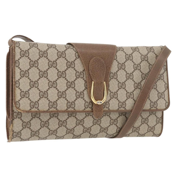 GUCCI GG Supreme Shoulder Bag PVC Beige Gold 904 02 050 Auth bs34914