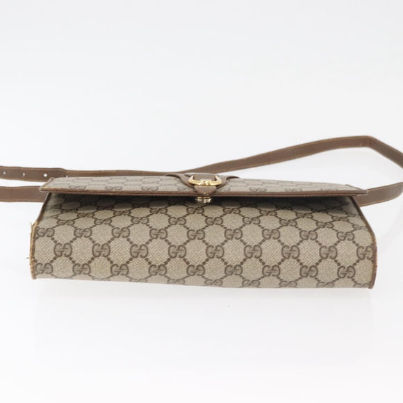 GUCCI GG Supreme Shoulder Bag PVC Beige Gold 904 02 050 Auth bs34914