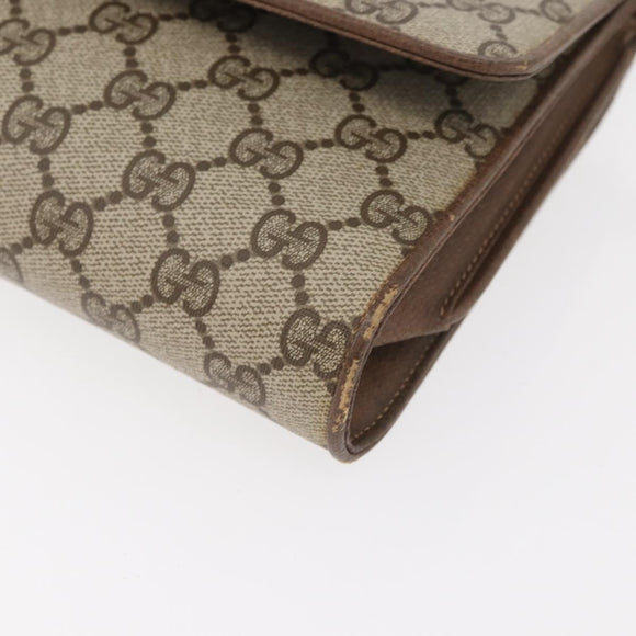 GUCCI GG Supreme Shoulder Bag PVC Beige Gold 904 02 050 Auth bs34914