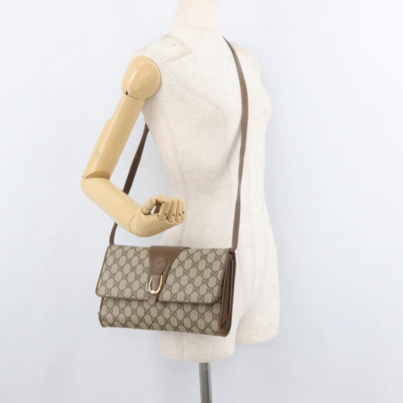 GUCCI GG Supreme Shoulder Bag PVC Beige Gold 904 02 050 Auth bs34914