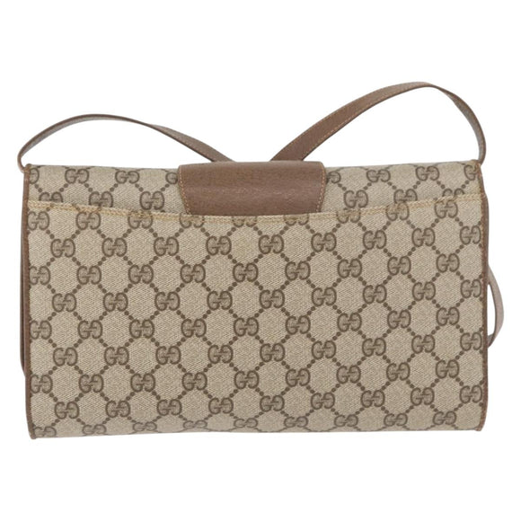 GUCCI GG Supreme Shoulder Bag PVC Beige Gold 904 02 050 Auth bs34914