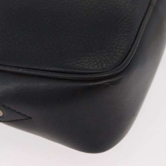 CELINE Shoulder Bag Leather Black Gold Auth bs34916