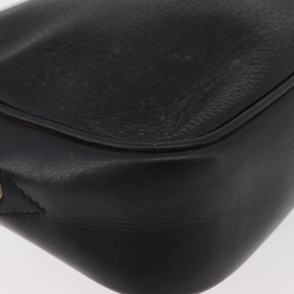 CELINE Shoulder Bag Leather Black Gold Auth bs34916