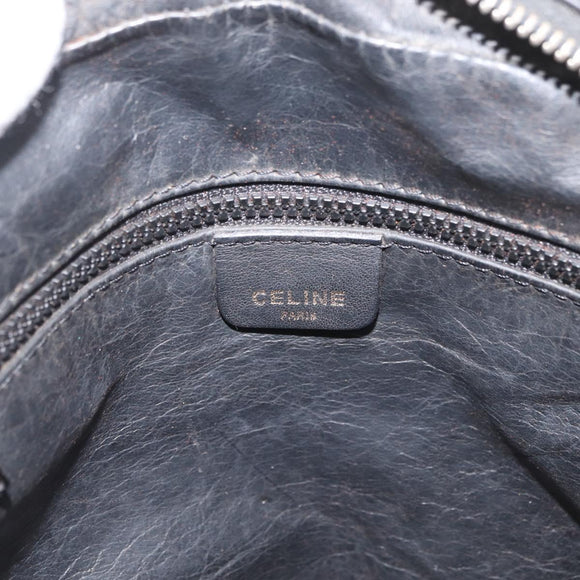 CELINE Shoulder Bag Leather Black Gold Auth bs34916