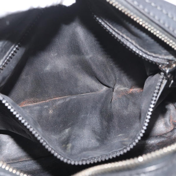 CELINE Shoulder Bag Leather Black Gold Auth bs34916