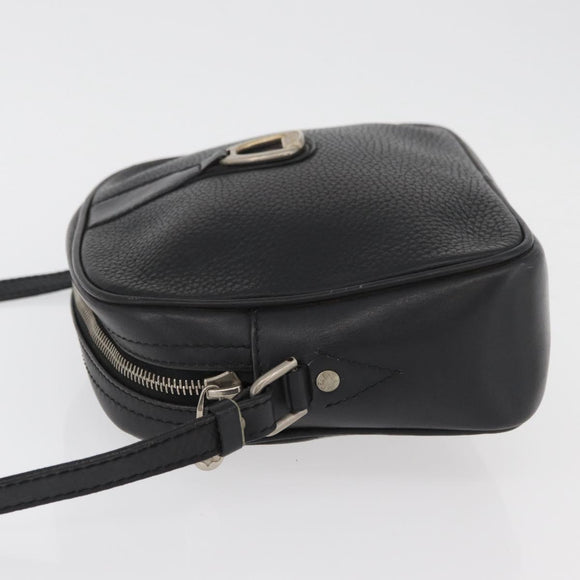 CELINE Shoulder Bag Leather Black Gold Auth bs34916