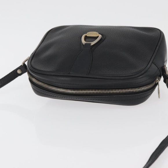 CELINE Shoulder Bag Leather Black Gold Auth bs34916