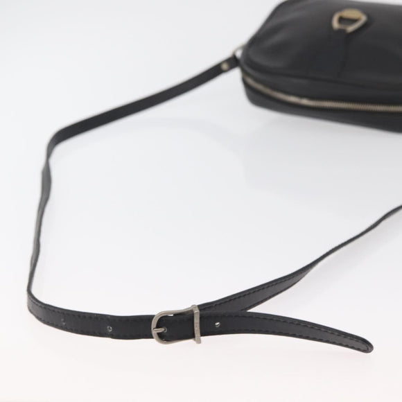 CELINE Shoulder Bag Leather Black Gold Auth bs34916