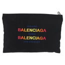BALENCIAGA Clutch Bag Canvas Black Silver 459745 Auth bs34917A-2