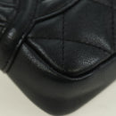 CHANEL Cambon Line Matelasse Shoulder Bag Leather Black Silver CC Auth bs34918M-10