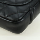CHANEL Cambon Line Matelasse Shoulder Bag Leather Black Silver CC Auth bs34918M-13