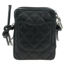 CHANEL Cambon Line Matelasse Shoulder Bag Leather Black Silver CC Auth bs34918M-3