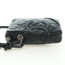 CHANEL Cambon Line Matelassé Umhängetasche Leder Schwarz Silberfarbene CC Auth bs34918M-3